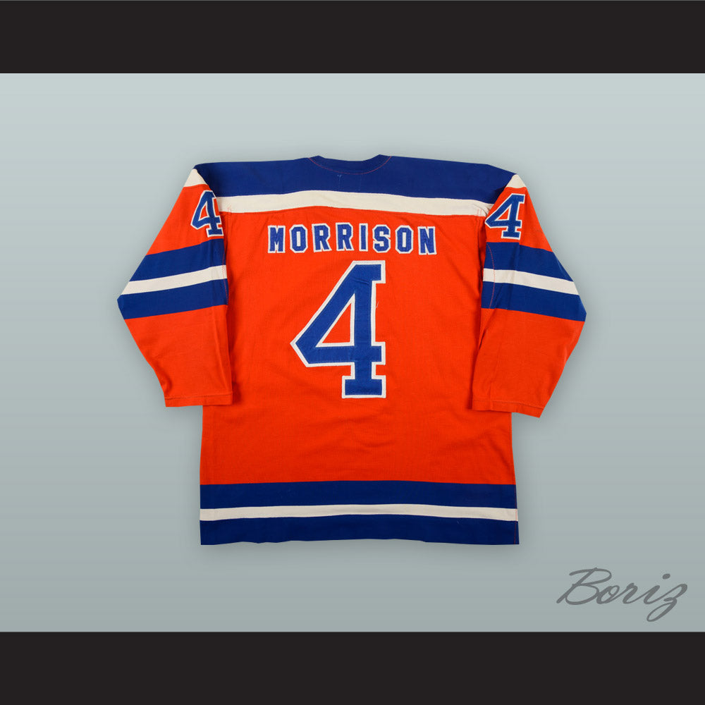 1974-75 WHA Kevin Morrison 4 San Diego Mariners Orange Hockey Jersey