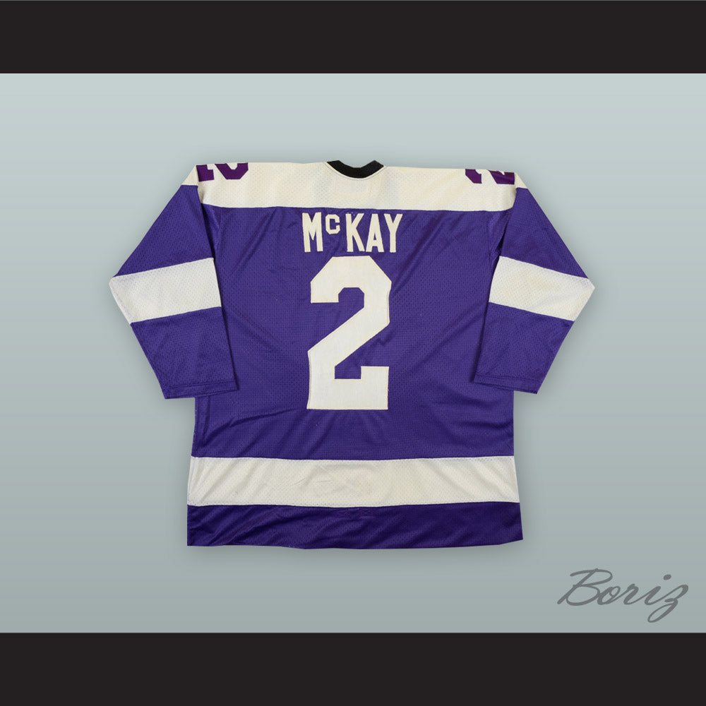 1975-76 WHA Ray McKay 2 Cleveland Crusaders Purple Hockey Jersey