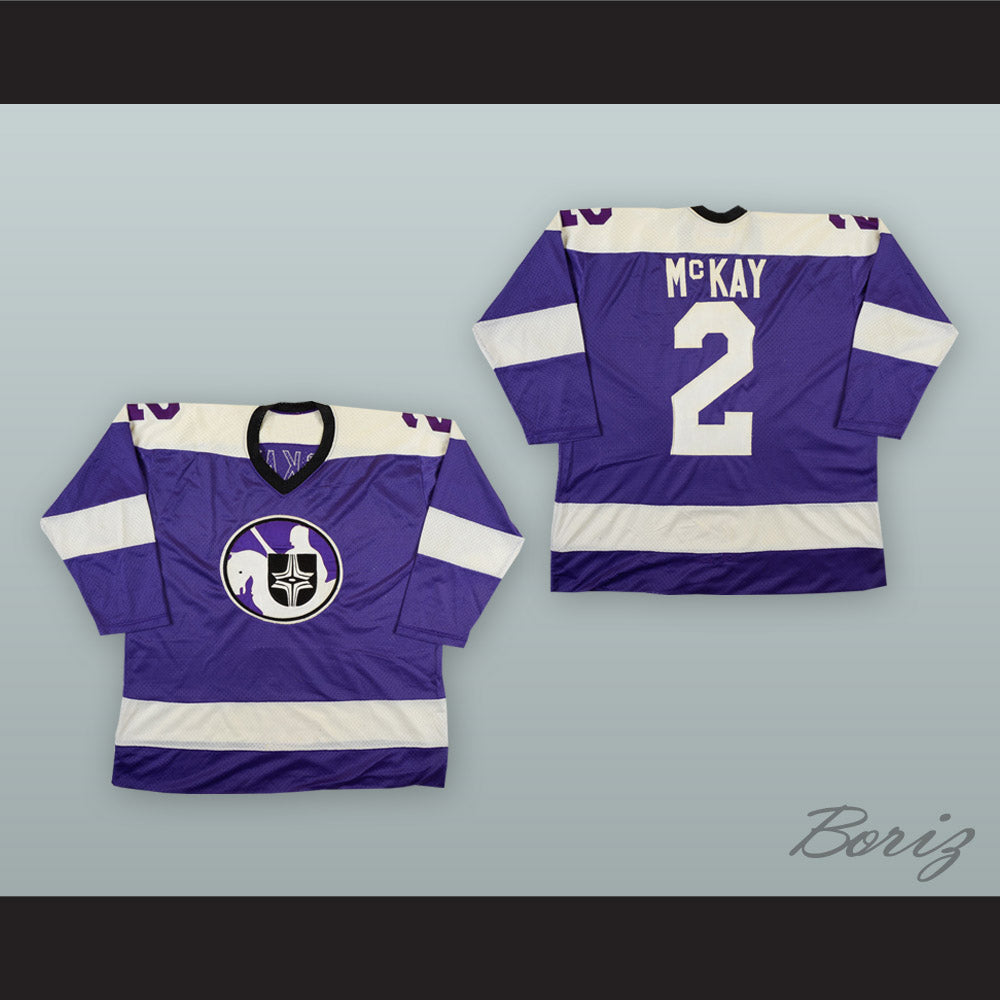 1975-76 WHA Ray McKay 2 Cleveland Crusaders Purple Hockey Jersey