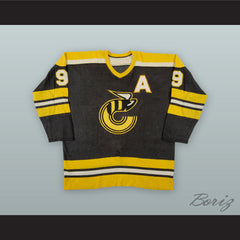 1975-76 WHA Rick Dudley 9 Cincinnati Stingers Black Hockey Jersey