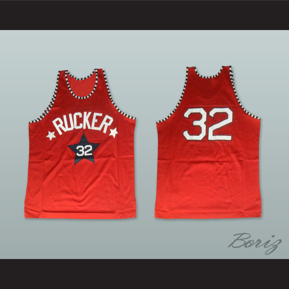 1975 Rucker Park NYC 32 Red Basketball Jersey