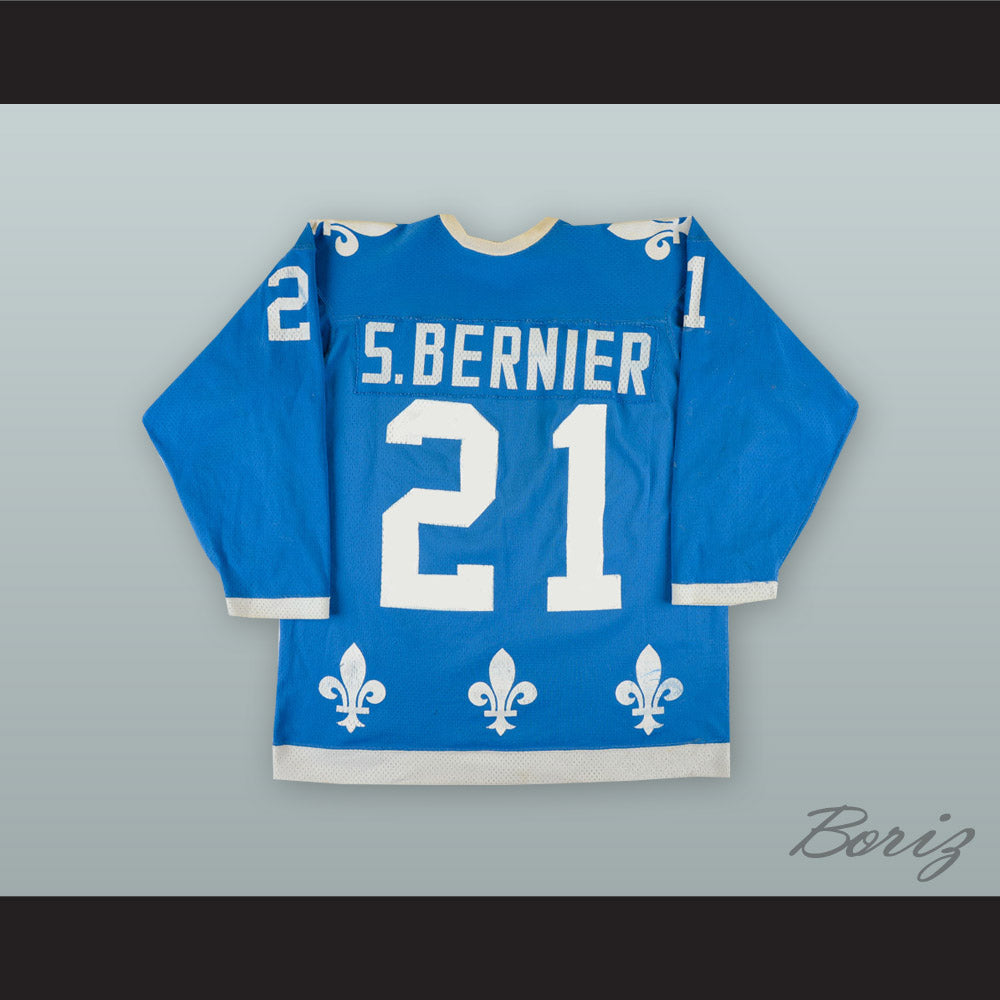 1977-78 WHA Serge Bernier 21 Quebec Nordiques Blue Hockey Jersey