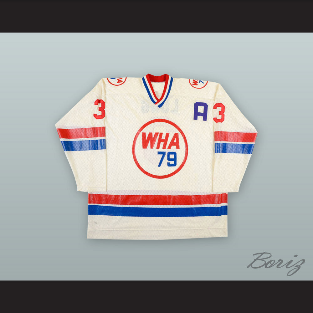 1978-79 WHA Barry Long 3 WHA All Star Game White Hockey Jersey