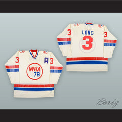 1978-79 WHA Barry Long 3 WHA All Star Game White Hockey Jersey
