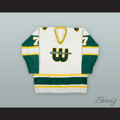 1978 WHA Gordie Roberts 7 New England Whalers White Hockey Jersey