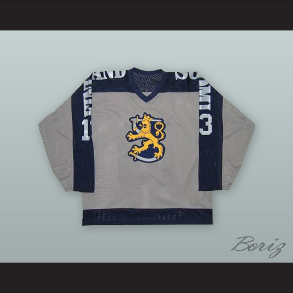 1980 Ismo Villa 13 Finland Soumi National Team Gray Hockey Jersey