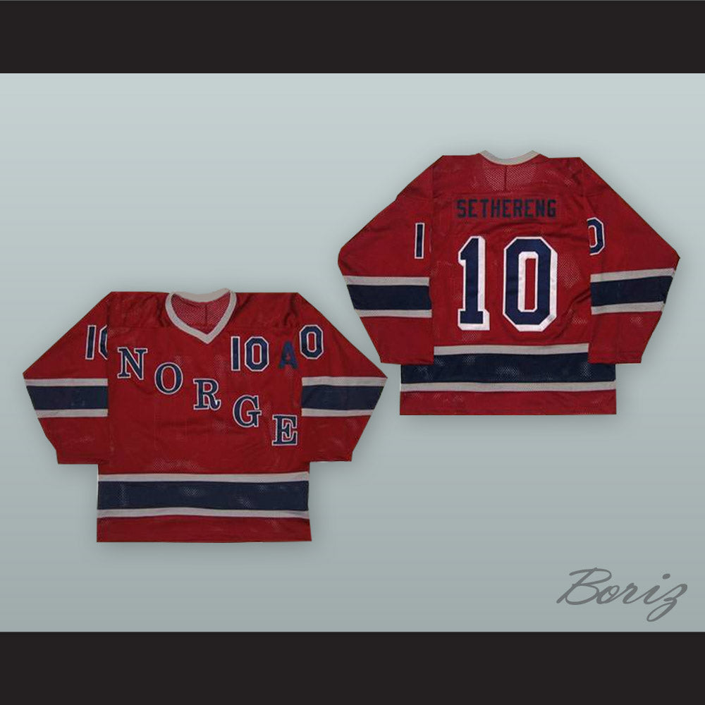 1980 Morten Sethereng 10 Norway National Team Red Hockey Jersey