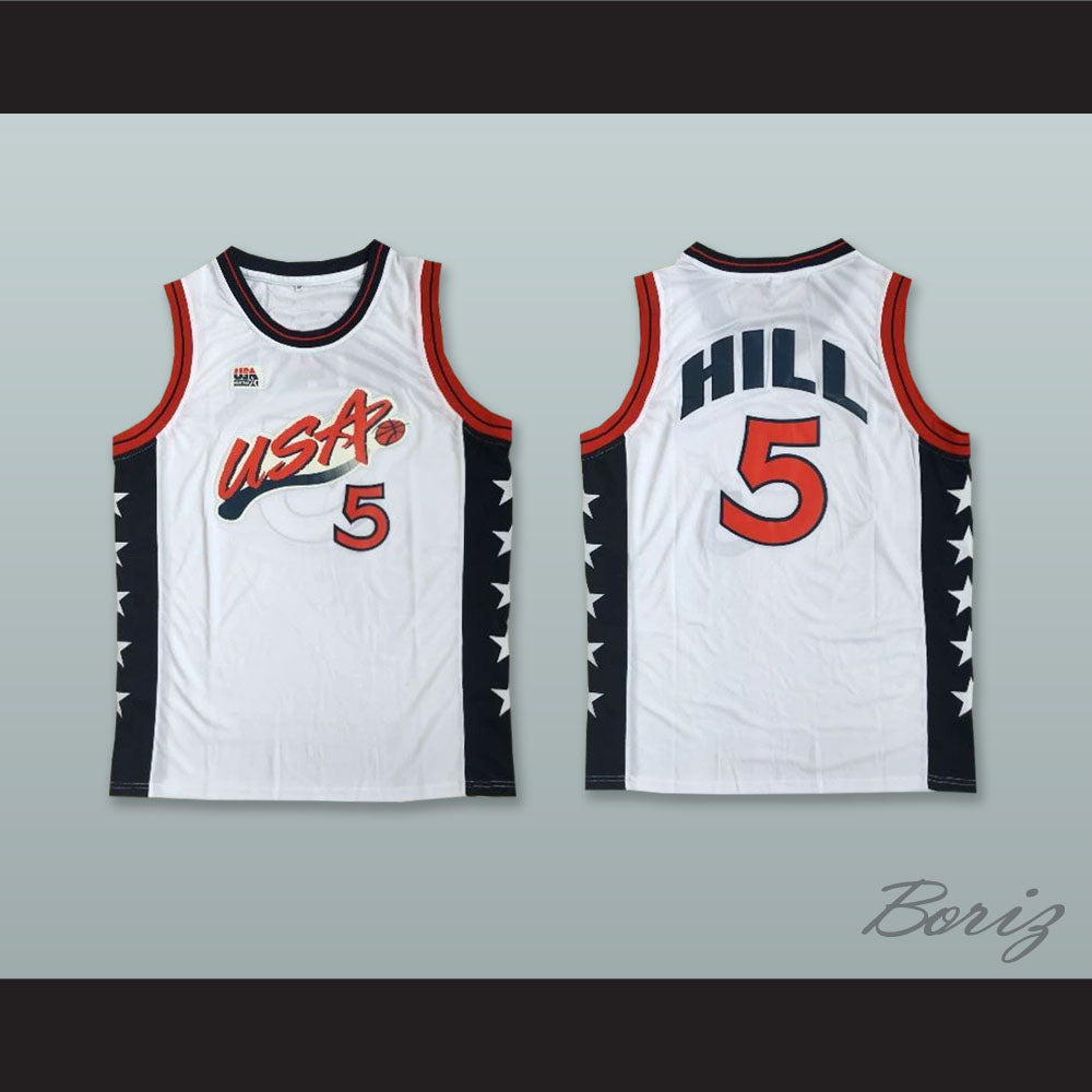 1996 Grant Hill 5 USA Team Home Basketball Jersey
