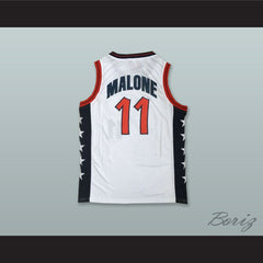 1996 Karl Malone 11 USA Team Home Basketball Jersey