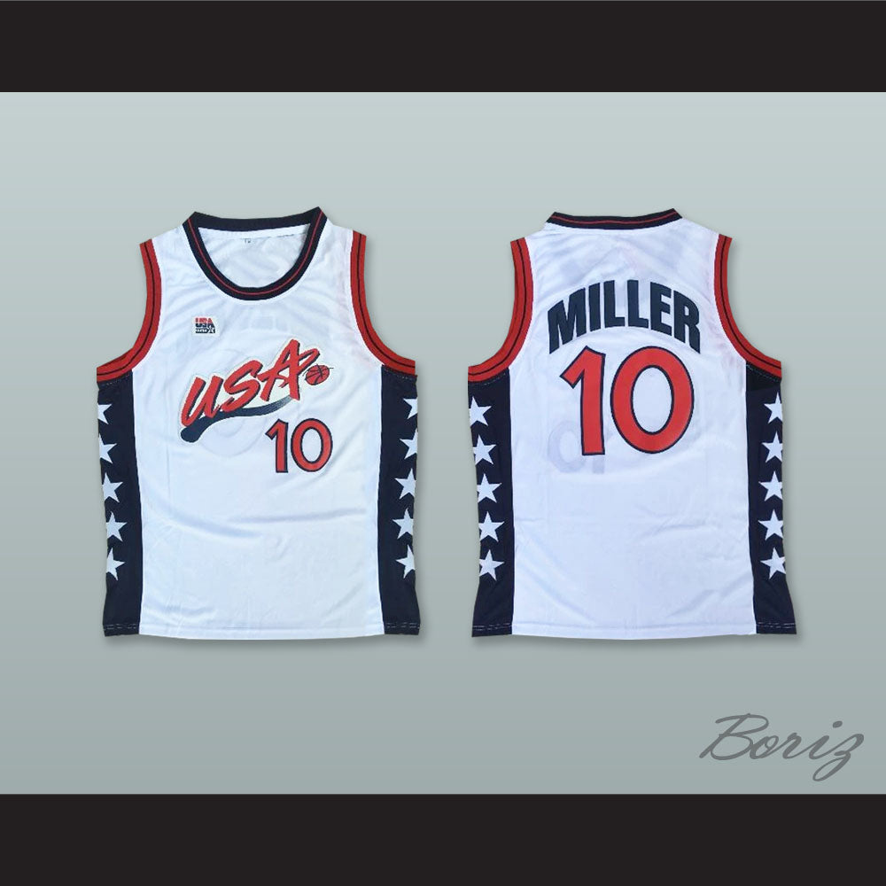 1996 Reggie Miller 10 USA Team Home Basketball Jersey