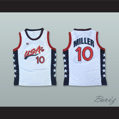 1996 Reggie Miller 10 USA Team Home Basketball Jersey