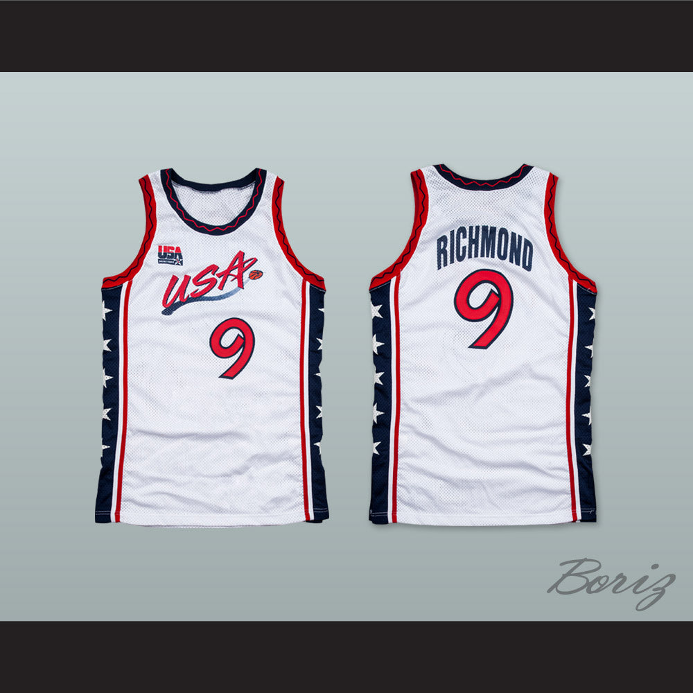 1996 Mitch Richmond 9 USA Team Home Basketball Jersey