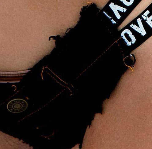 1pcs Low waist Sexy Women's jeans denim shorts  Summer Fashion Denim Letter prints Ladies Skinny cotton super short jeans