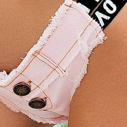 1pcs Low waist Sexy Women's jeans denim shorts  Summer Fashion Denim Letter prints Ladies Skinny cotton super short jeans