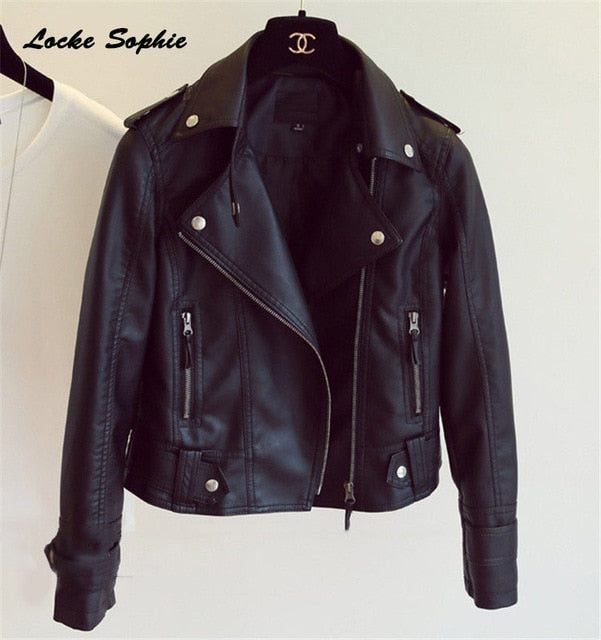 1pcs Women's Plus size shorts jacket coats 2020 Autumn faux fur PU Leather rivets Splicing Jacket ladies Skinny locomotive coats
