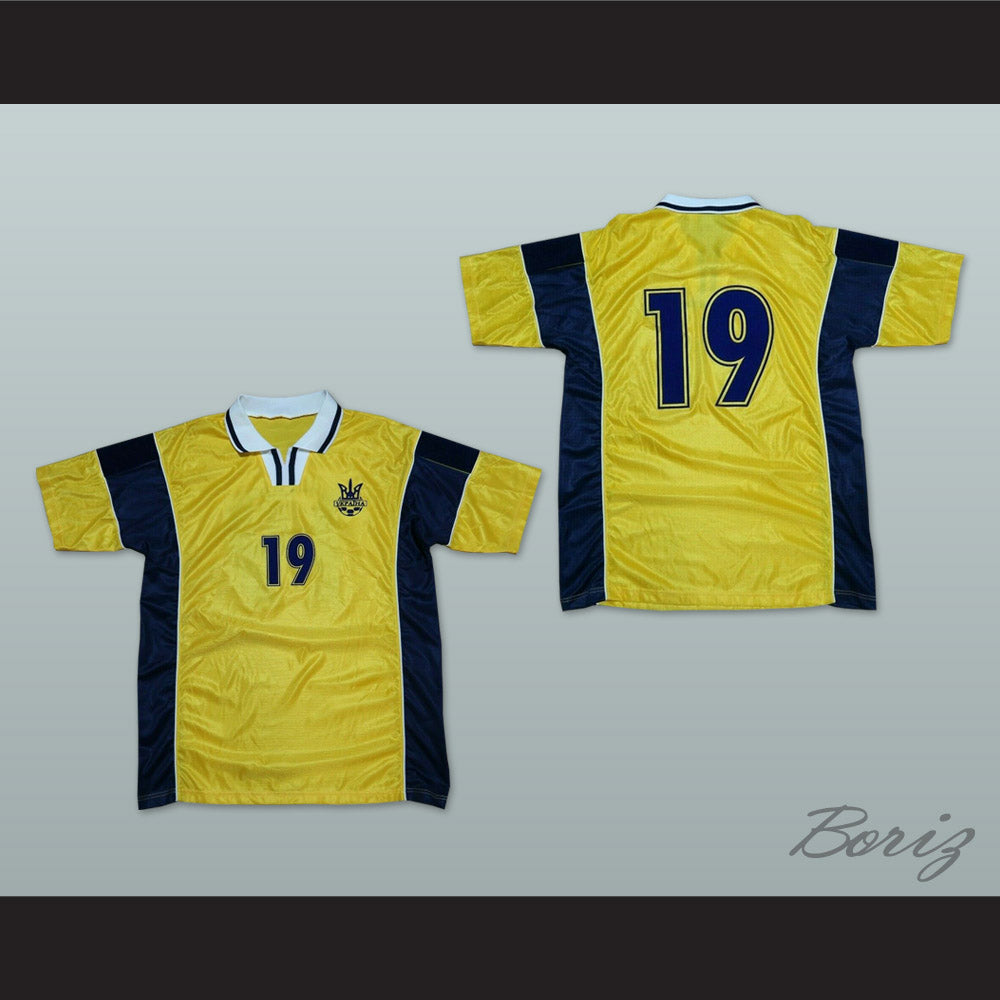 2002-2003 Style Ukraine National Team Home Yellow Soccer Jersey
