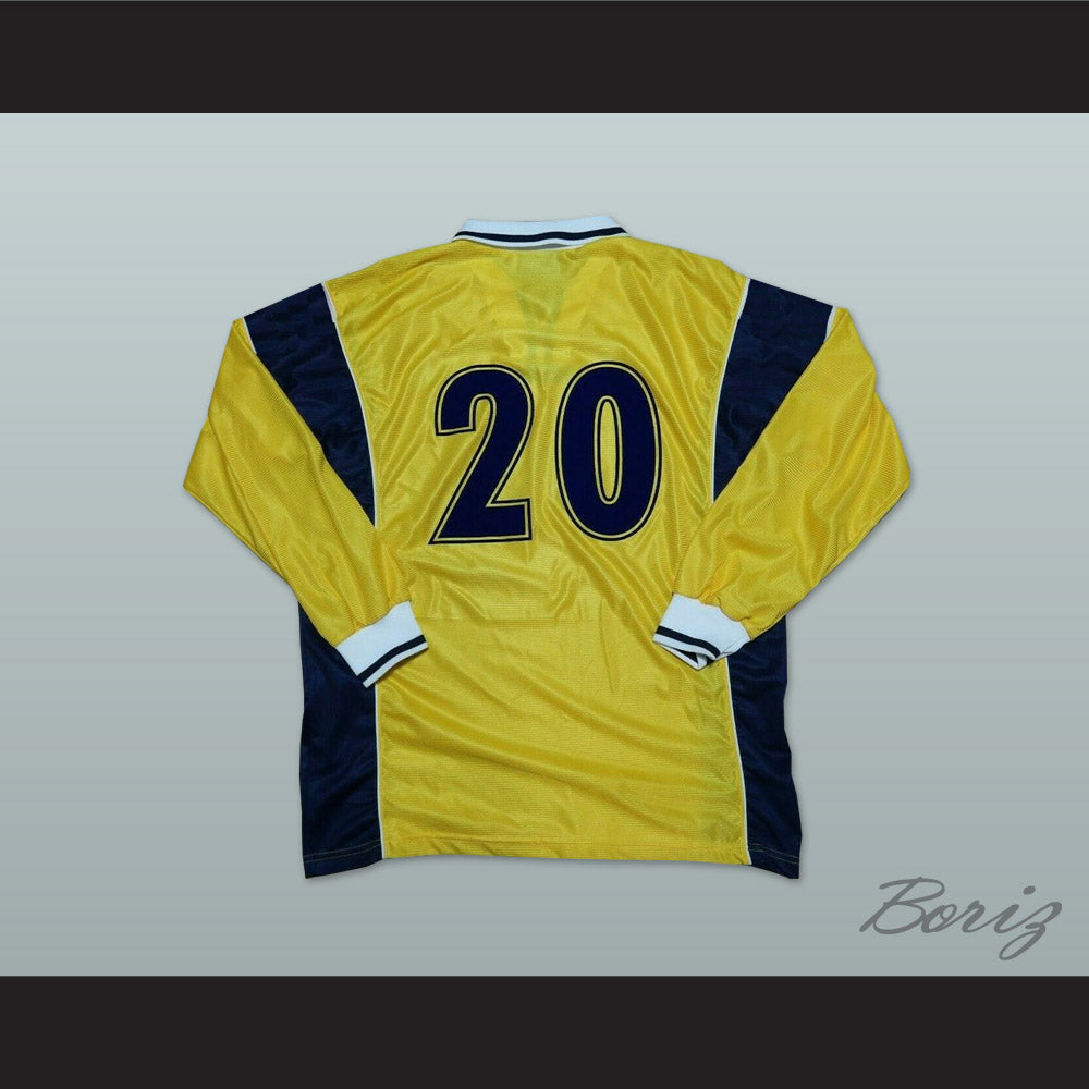 2002-2003 Style Ukraine National Team Home Yellow Long Sleeve Soccer Jersey