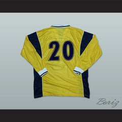 2002-2003 Style Ukraine National Team Home Yellow Long Sleeve Soccer Jersey