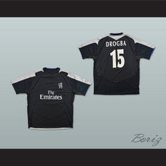2004-2005 Drogba 15 Chelsea London FC Black Soccer Jersey
