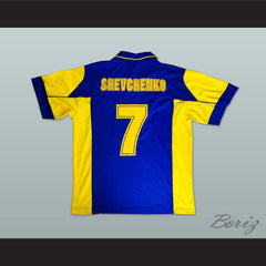 2004-2005 Style Andriy Shevchenko 7 Ukraine National Team Away Blue Soccer Jersey