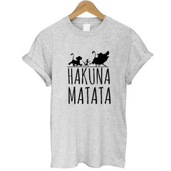 2017 Hakuna Matata letter print Tee shirt Homme Summer Women Short Sleeve t shirt Plus Size women casual 100% Cotton top