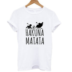 2017 Hakuna Matata letter print Tee shirt Homme Summer Women Short Sleeve t shirt Plus Size women casual 100% Cotton top