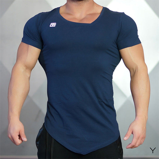 2018 Gyms Bodyengineers Summer The Stadium Shark Stringer T-shirt Man Bodybuilding And Fitness Crime Short Sleeve T-shirt