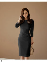 2019 Autumn New Fashion Solid Lace Patchwork Elegant Pencil Dress Women Fitted Sheath Bodycon Dress OL Work Vestidos red white