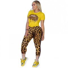 2019 Autumn Winter Tracksuit Leopard Print Women Set Outfit Fashion Sexy Two Pieces Suits Casual Overalls Jumpsuits