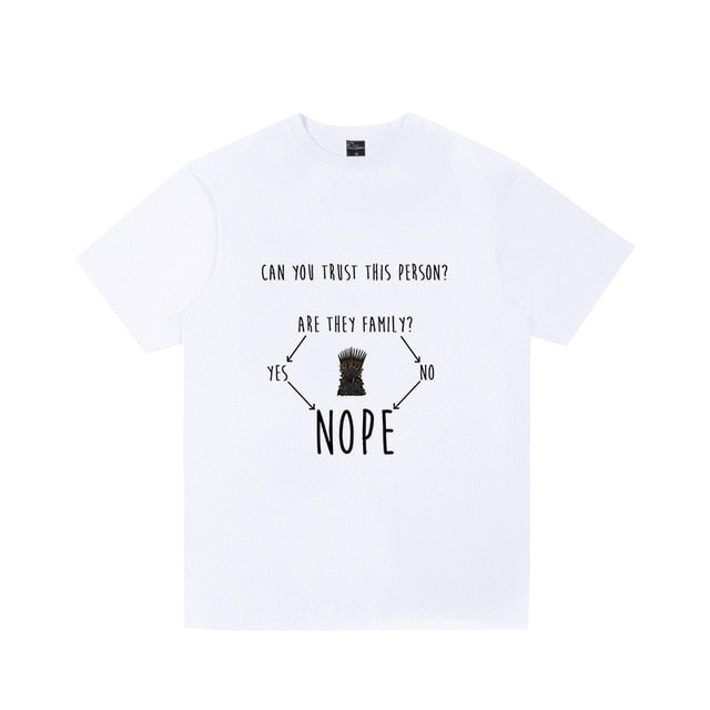 2019 Men's Game Of Thrones T Shirt House Stark Snow Arya NOT TODAY Printed Shirts Women Casual Tee Tops Plus Size Streetwear