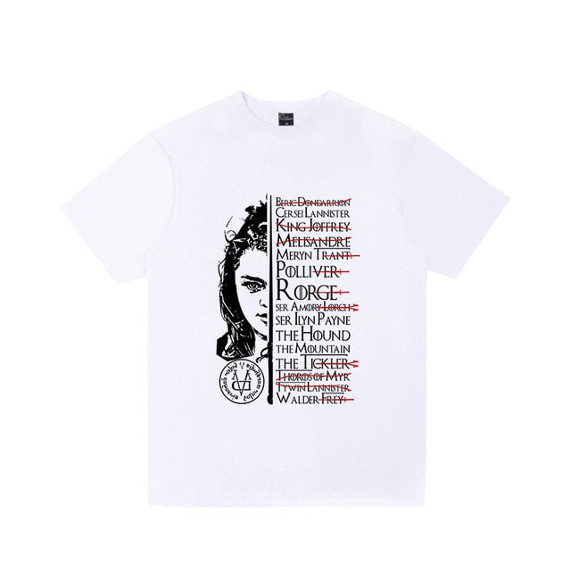 2019 Men's Game Of Thrones T Shirt House Stark Snow Arya NOT TODAY Printed Shirts Women Casual Tee Tops Plus Size Streetwear