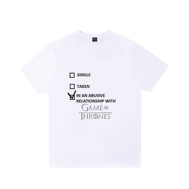 2019 Men's Game Of Thrones T Shirt House Stark Snow Arya NOT TODAY Printed Shirts Women Casual Tee Tops Plus Size Streetwear