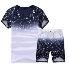 2019 Men's Summer Shirts Short Fashion Men's Sets Casual Male Tracksuit Slim Fit Tees Sweatshirt Brand Clothing