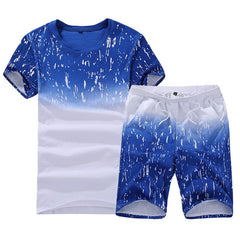 2019 Men's Summer Shirts Short Fashion Men's Sets Casual Male Tracksuit Slim Fit Tees Sweatshirt Brand Clothing