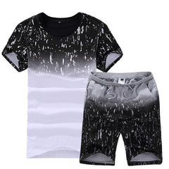 2019 Men's Summer Shirts Short Fashion Men's Sets Casual Male Tracksuit Slim Fit Tees Sweatshirt Brand Clothing