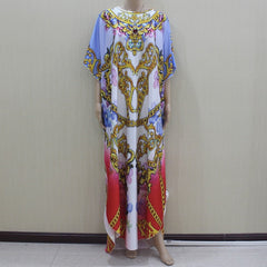 2019 New Arrivals African Dashiki Flowers Pattern Print Dress Short Sleeve Casual African Dresses For Women