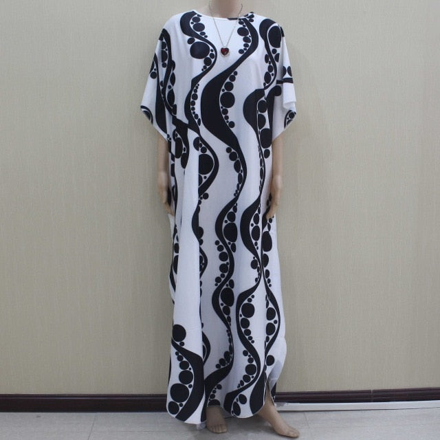 2019 New Arrivals African Dashiki Flowers Pattern Print Dress Short Sleeve Casual African Dresses For Women