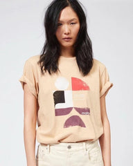 2019 New Women Summer Cotton T-shirt Geometry and Letter Print Short Sleeve Tshirt