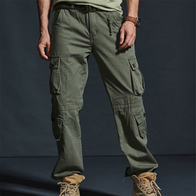 2019 Spring Hot Tactical Mens Cargo Pants Cotton Casual Multi-Pocket Military Men Pants Pantalon Homme ABZ217