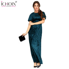 2019 Spring Velvet Long Dress Women Summer Casual Floor Length Bodycon Maxi Dress Slim Lady Elegant Evening Party Dress Vestidos