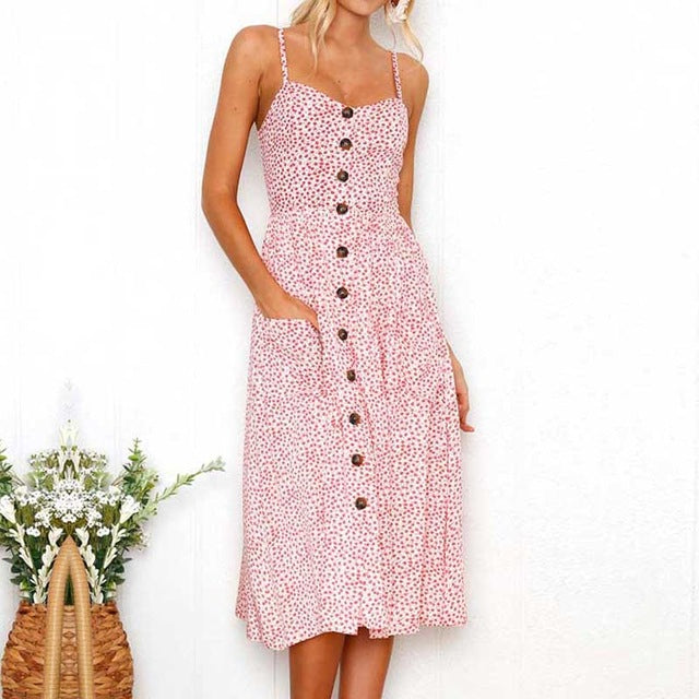 2019 Summer Beach Dress Woman Dress Plus Size Women Midi Floral Sunflower Dress Striped Ladies Backless Party Dress Female 3XL