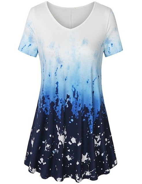 2019 Summer Large Size S-5XL Women's T shirt Half Sleeve O-Neck Floral Print Casual T Shirts Tops Female Loose T Shirt Plus Size