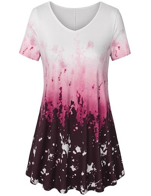 2019 Summer Large Size S-5XL Women's T shirt Half Sleeve O-Neck Floral Print Casual T Shirts Tops Female Loose T Shirt Plus Size