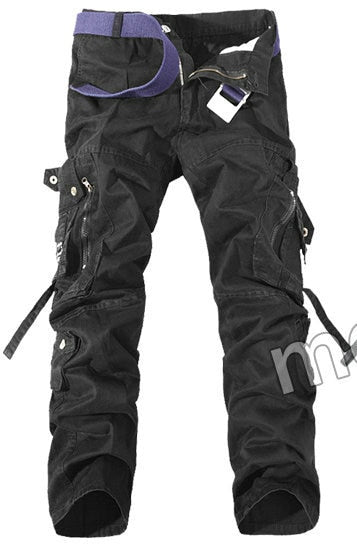 2019 Top Fashion Military Cotton Cargo Pants Men Multi-Pocket Solid Plus Size Trousers Men  (Asian Size 28-42)