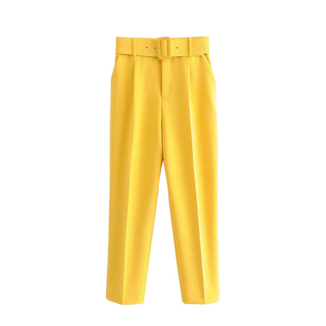 2019 Women High Waist Casual Pants With Autumn Ladies Office Work Harem Pants Fashion Solid 2019 Women Trousers Pantalones Mujer