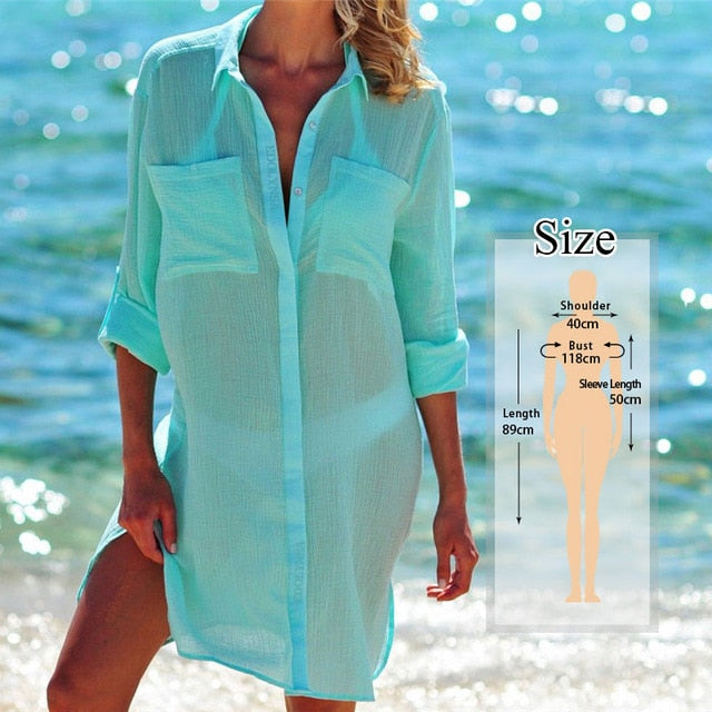 2020 Beach Cover up Cotton White Beach Sarong Bikini Cover up Bathing Suit Women Beachwear Swimsuit Cover up Pareo Tunic #Q833