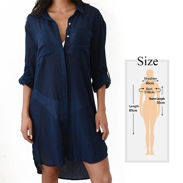 2020 Beach Cover up Cotton White Beach Sarong Bikini Cover up Bathing Suit Women Beachwear Swimsuit Cover up Pareo Tunic #Q833