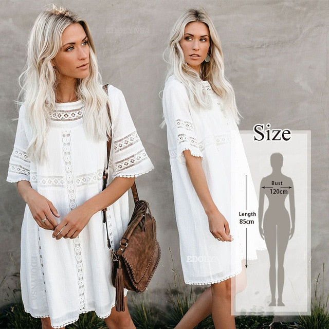 2020 Beach Cover up Cotton White Beach Sarong Bikini Cover up Bathing Suit Women Beachwear Swimsuit Cover up Pareo Tunic #Q833