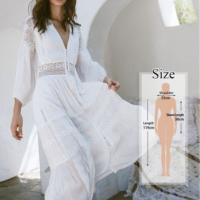 2020 Bikini Cover-ups Kimono Cardigan Sexy Hollow Out Summer Dress White Cotton Tunic Women Beach Wear Swim Suit Cover Up Q964
