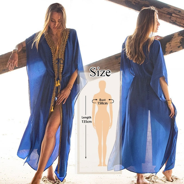 2020 Bohemian Printed Cover-ups Sexy Summer Beach Dress Cotton Tunic Women Beachwear Swimsuit Cover Up Bikini Wrap Sarongs Q675